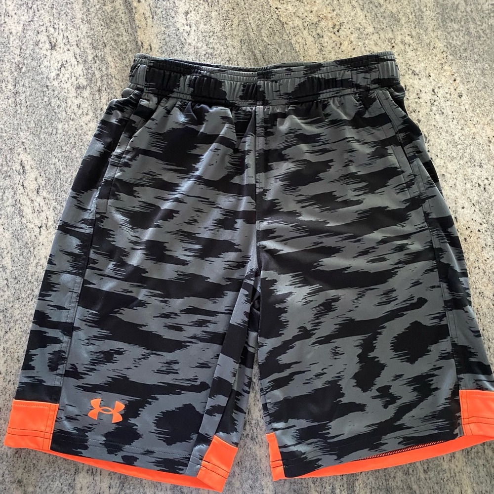 Under Armour Athletic Black and Orange Shorts